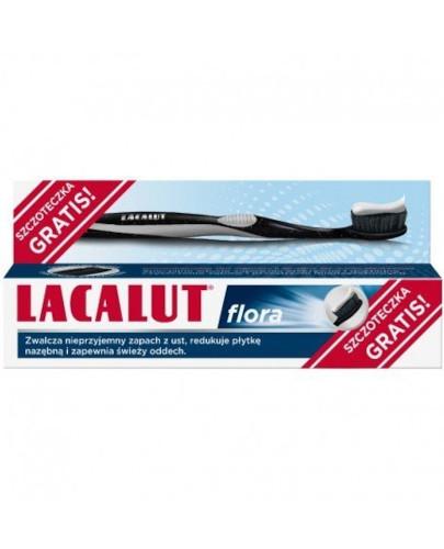 podgląd produktu Lacalut flora pasta do zębów 75 ml + Szczoteczka do zębów i czyszczenia języka 1 sztuka [ZESTAW]