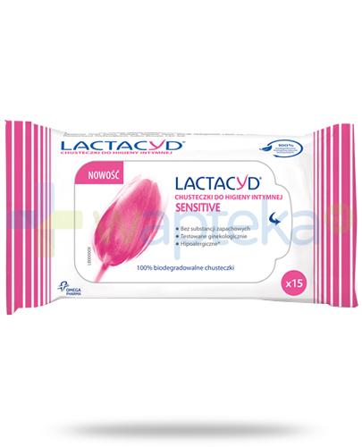 podgląd produktu Lactacyd Sensitive chusteczki do higieny intymnej 15 sztuk
