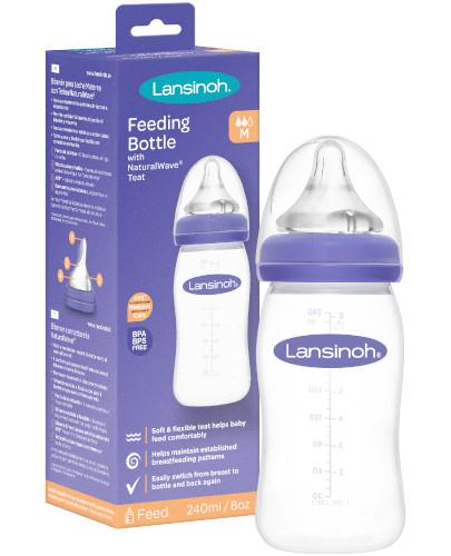 podgląd produktu Lansinoh butelka do karmienia dla niemowląt ze smoczkiem NaturalWave 240 ml