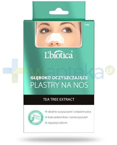podgląd produktu Lbiotica głęboko oczyszczające plastry na nos z ekstraktu drzewa herbacianego 3 sztuki