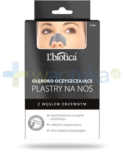 zdjęcie produktu Lbiotica głęboko oczyszczające plastry na nos z węglem drzewnym 3 sztuki