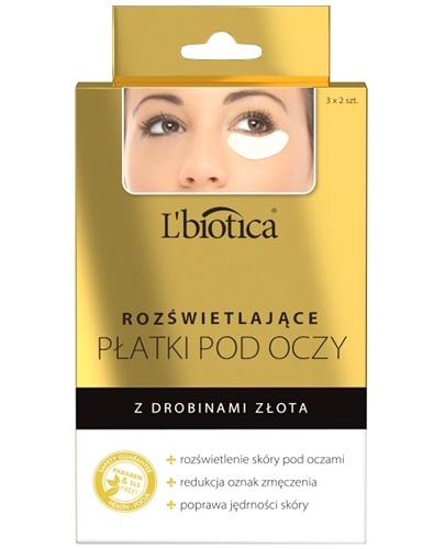 podgląd produktu Lbiotica Rozświetlające Płatki pod oczy z drobinami złota 3 x 2 sztuki