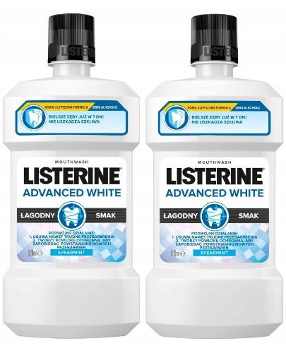 podgląd produktu Listerine Advanced White płyn do płukania jamy ustnej 2x 500 ml [DWUPAK]