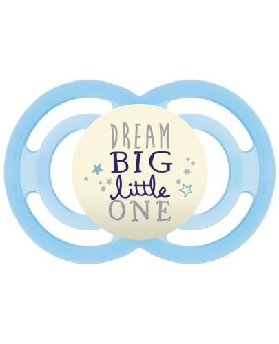 podgląd produktu MAM Perfect Night smoczek silikonowy 6m+ uspokajający niebieski Dream big little one 1 sztuka