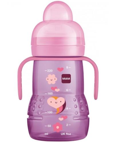 podgląd produktu MAM Trainer+ butelka dla niemowląt 4m+ fioletowa 220 ml