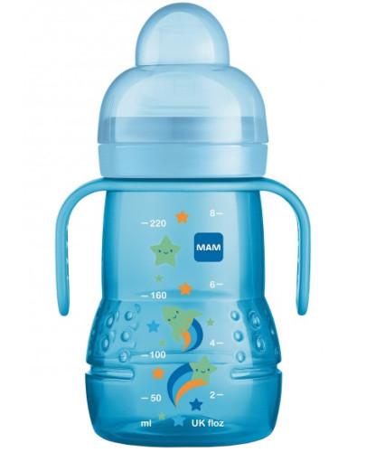 podgląd produktu MAM Trainer+ butelka dla niemowląt 4m+ niebieska 220 ml