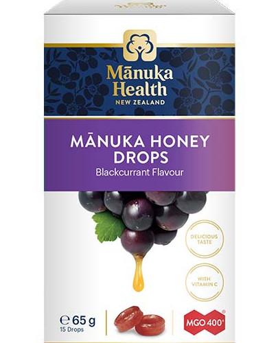podgląd produktu Manuka Health cukierki z miodem manuka MGO 400+ i witamina C o smaku czarnej porzeczki 65 g