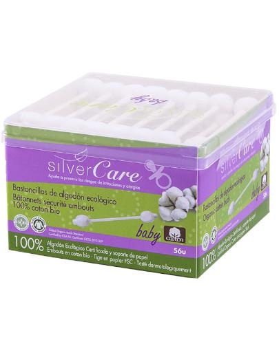 zdjęcie produktu Masmi Silver Care patyczki higieniczne do uszu z organicznej bawełny dla niemowląt i dzieci 56 sztuk