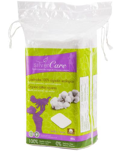 podgląd produktu Masmi Silver Care płatki kosmetyczne o dużej powierzchni 100% organicznej bawełny kwadratowe 60 sztuk