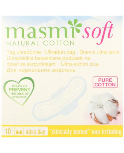 podgląd produktu Masmi Soft Ultracienkie bawełniane podpaski na dzień ze skrzydełkami 10 sztuk