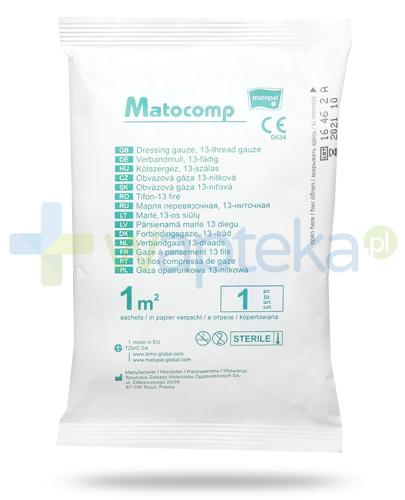 podgląd produktu Matocomp gaza opatrunkowa jałowa 13-nitkowa 1m2 1 sztuka