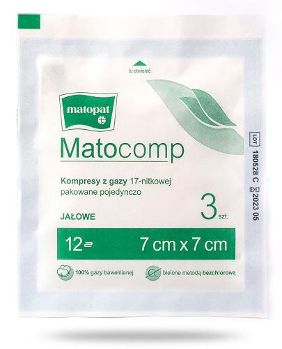 zdjęcie produktu Matocomp kompresy jałowe 7x7cm 17 nitkowe, 12 warstwowe 3 sztuki