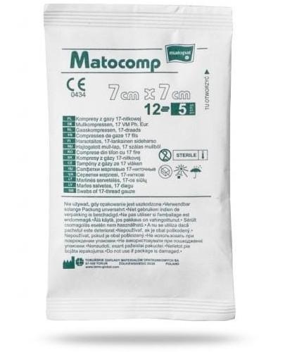 zdjęcie produktu Matocomp kompresy jałowe 7x7cm 17 nitkowe, 12 warstwowe 5 sztuk