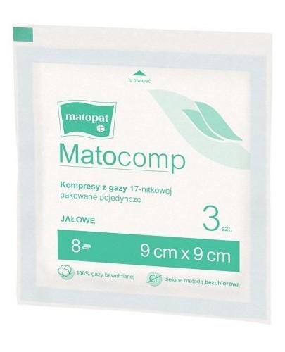 zdjęcie produktu Matocomp kompresy jałowe 9x9cm 17 nitkowe, 8 warstwowe 3 sztuk