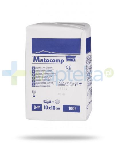 zdjęcie produktu Matocomp kompresy niejałowe z gazy 17-nitkowej 8 warstwowe 10x10cm 100 sztuk