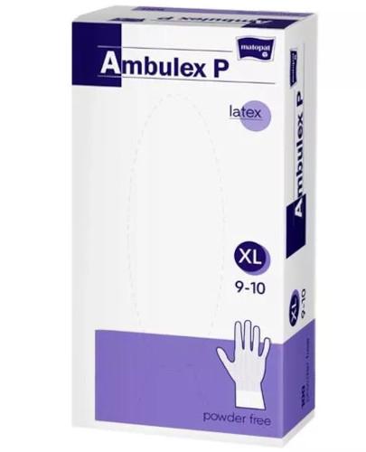 podgląd produktu Matopat Ambulex P rękawiczki ochronne lateksowe bezpudrowe rozmiar XL białe 100 sztuk