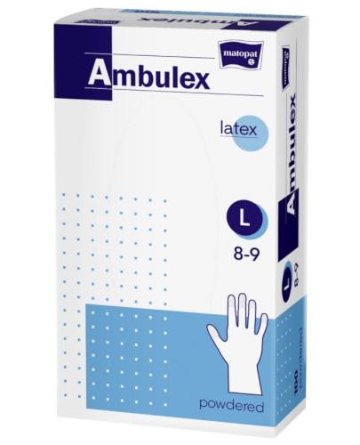 podgląd produktu Matopat Ambulex rękawiczki ochronne lateksowe pudrowane rozmiar L białe 100 sztuk