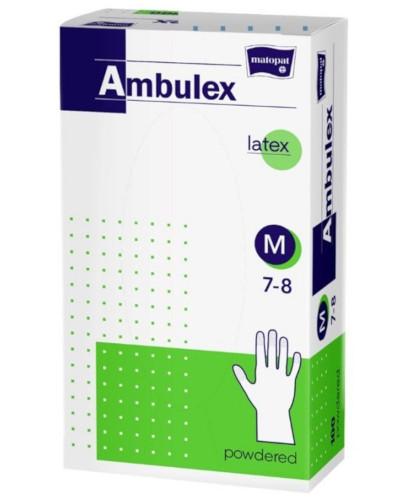 podgląd produktu Matopat Ambulex rękawiczki ochronne lateksowe pudrowane rozmiar M białe 100 sztuk
