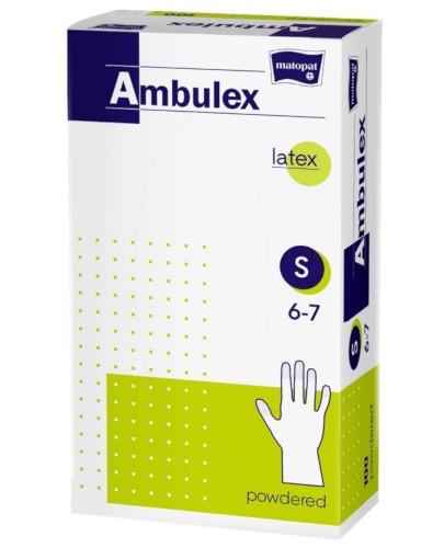 podgląd produktu Matopat Ambulex rękawiczki ochronne lateksowe pudrowane rozmiar S białe 100 sztuk