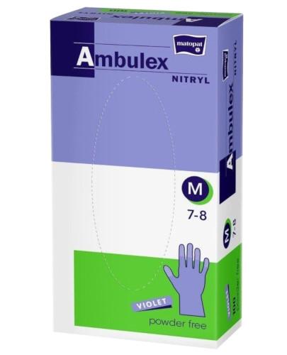 zdjęcie produktu Matopat Ambulex rękawiczki ochronne nitrylowe bezpudrowe rozmiar M fioletowe 100 sztuk