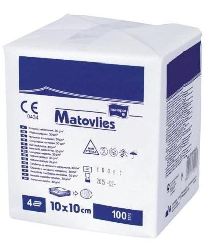 podgląd produktu Matovlies kompresy z włókniny 30g 4 warstwowe 10x10 cm 100 sztuk
