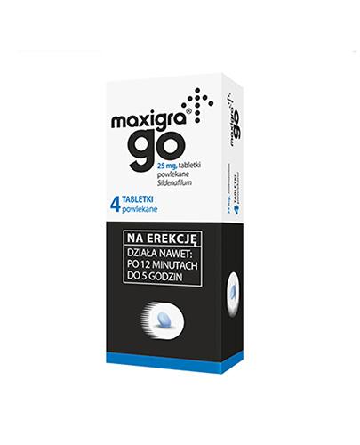 zdjęcie produktu Maxigra Go 25 mg (Sildenafil) na zaburzenia erekcji 4 tabletek powlekanych