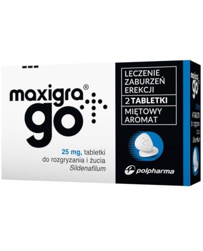 podgląd produktu Maxigra Go 25 mg (Sildenafil) tabletki do żucia na zaburzenia erekcji 2 sztuki