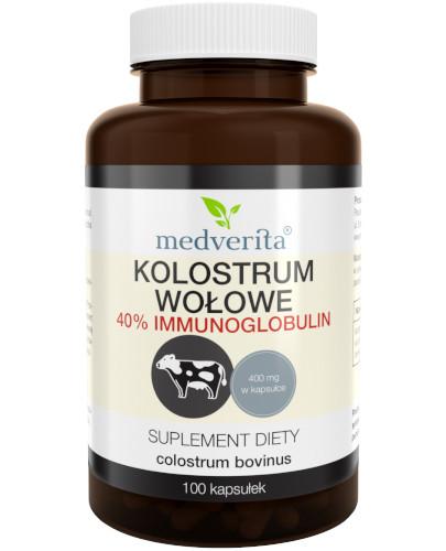 zdjęcie produktu Medverita Kolostrum wołowe 40% immunoglobulin 100 kapsułek