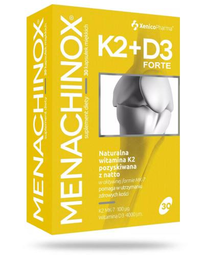 podgląd produktu Menachinox K2 + D3 4000 forte witamina K2 30 kapsułek Xenico