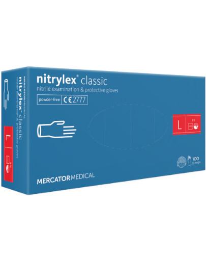 podgląd produktu Mercator Medical Nitrylex Classic rękawice nitrylowe bezpudrowe rozmiar L 100 sztuk