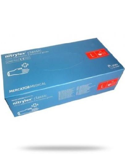 podgląd produktu Mercator Medical Nitrylex Classic rękawice nitrylowe bezpudrowe rozmiar L 200 sztuk