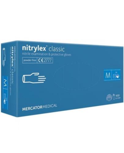 podgląd produktu Mercator Medical Nitrylex Classic rękawice nitrylowe bezpudrowe rozmiar M 100 sztuk