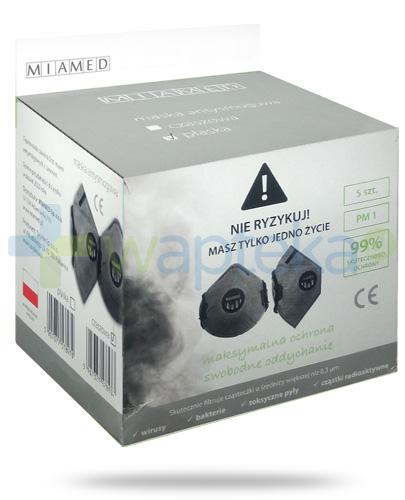 podgląd produktu Miamed maska antysmogowa płaska z zaworem 5 sztuk