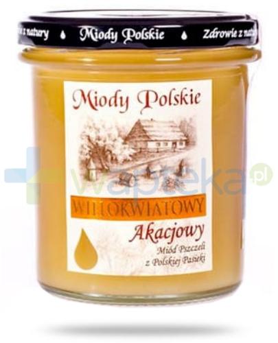 podgląd produktu Miody Polskie miód naturalny wielokwiatowy akacjowy 400 g
