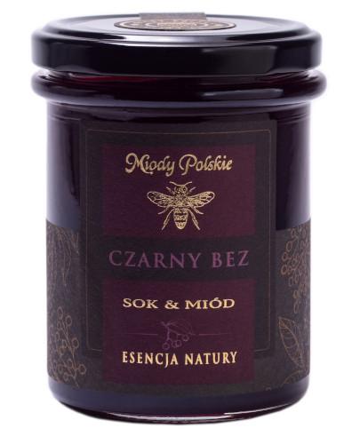 zdjęcie produktu Miody Polskie miód z sokiem z czarnego bzu 250 g