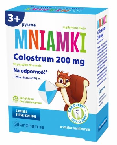 podgląd produktu Mniamki Colostrum 200 mg pastylki o smaku waniliowym 40 sztuk