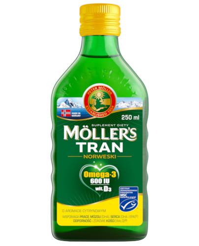 podgląd produktu Mollers Tran Norweski Omega-3 600 smak cytrynowy 250 ml
