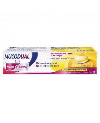 podgląd produktu Mucodual 2w1 na kaszel i gardło 18 pastylek do ssania