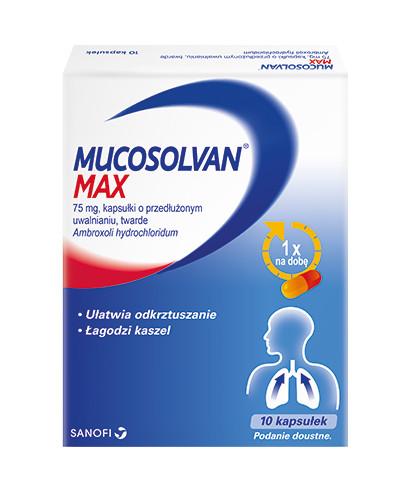 zdjęcie produktu Mucosolvan Max 75 mg na kaszel bez recepty 10 kapsułek