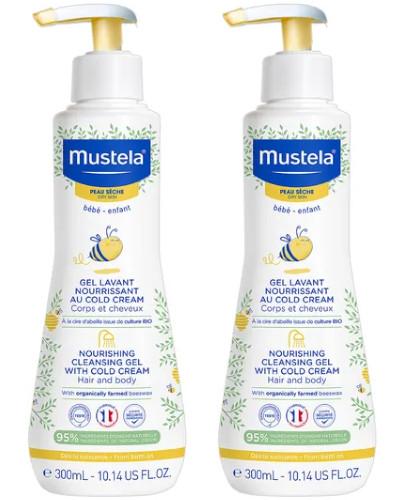 podgląd produktu Mustela Bebe Enfant skóra sucha odżywczy żel do mycia z Cold Cream 2x 300 ml [DWUPAK]