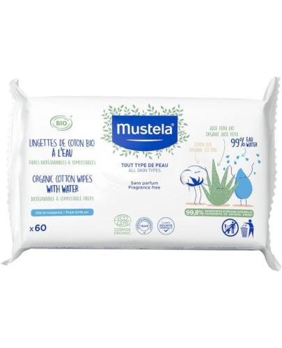 zdjęcie produktu Mustela BIO chusteczki z organicznej bawełny z wodą 60 sztuk