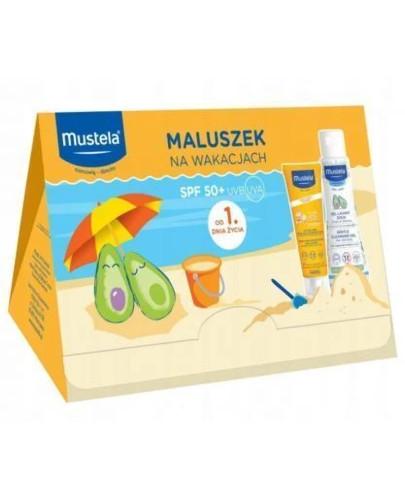 podgląd produktu Mustela Maluszek na wakacjach mleczko ochronne SPF50+ 40 ml + delikatny żel do mycia 100 ml [ZESTAW]