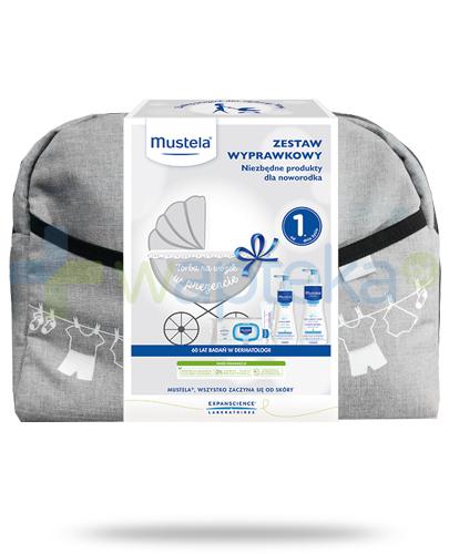 zdjęcie produktu Mustela zestaw wyprawkowy dla noworodka + duża szara torba [ZESTAW]