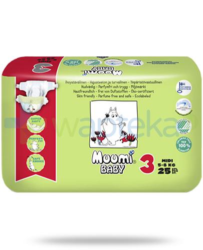 podgląd produktu Muumi Baby 3 Midi 5-8kg jednorazowe pieluszki dla dzieci 25 sztuk
