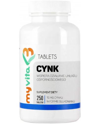 podgląd produktu MyVita cynk w formie glukonianu 250 tabletek