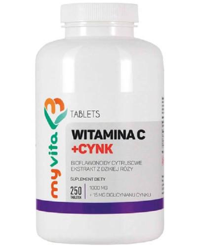 podgląd produktu MyVita Witamina C 1000 mg + Cynk 15 mg 250 tabletek