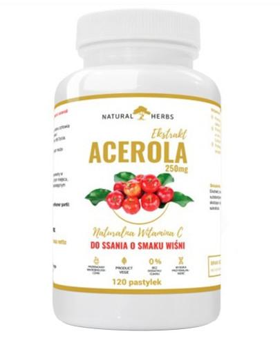 podgląd produktu Natural Herbs Acerola 250 mg naturalna witamina C 120 pastylek do ssania