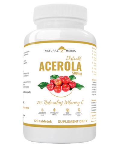 podgląd produktu Natural Herbs Acerola 500 mg naturalna witamina C 120 tabletek