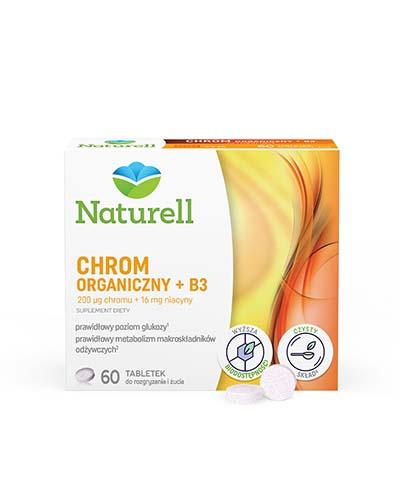 podgląd produktu Naturell Chrom organiczny 0,2mg + witamina B3 16mg 60 tabletek