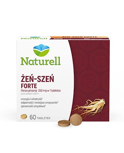zdjęcie produktu Naturell Ginseng Żeń-szeń Forte 250mg 60 tabletek [Nowa wersja]